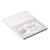 Bloc-note Baby shower d'éléphant rose et gris | Candy Topper (Incliné)