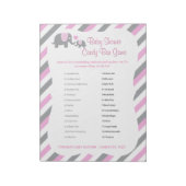 Bloc-note Baby shower Eléphant rose, blanc et gris - Jeu 2 (Tourné)