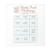 Bloc-note Baby shower Food Challenge Activité de jeu Bloc-no (Devant)