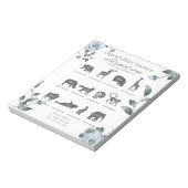 Bloc-note Baby shower Games Aquarelle Dusty Blue Floral (Tourné)