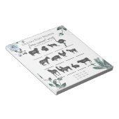 Bloc-note Baby shower Games Aquarelle Dusty Blue Floral (Incliné)