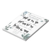 Bloc-note Baby shower Games Aquarelle Dusty Blue Floral (Tourné)