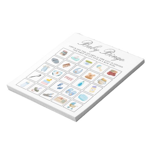 Bloc-note Baby shower garçon, anniversaire garçon jeu de bin (Tourné)