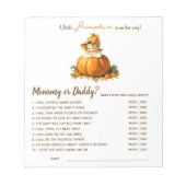 Bloc-note Baby shower Guess Who Baby Girl Citrouille (Devant)