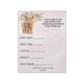 Bloc-note Baby shower Guesses Jeu Vache Highland Rose (Tourné)