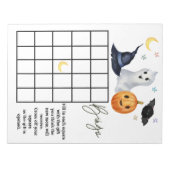 Bloc-note baby shower Halloween Bingo Game Ghost Boo (Devant)
