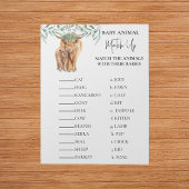 Bloc-note Baby shower Highland vache Match up Eucalyptus