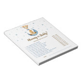 Bloc-note Baby shower Jeu Devinez Qui Bébé Garçon Giraffe (Incliné)