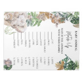Bloc-note Baby shower Jungle Safari Animaux Match Up jeu (Devant)