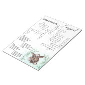 Bloc-note Baby shower Mot-de-passe Vache Jeu de veau (Incliné)