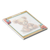 Bloc-note Baby shower Ours Bleu Boho (Incliné)