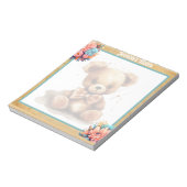 Bloc-note Baby shower Ours Bleu Boho (Tourné)