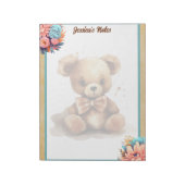 Bloc-note Baby shower Ours Bleu Boho (Tourné)