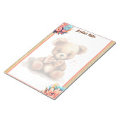 Bloc-note Baby shower Ours rose Boho (Incliné)