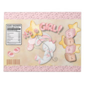 Bloc-note Baby shower rose Fête Chip Sac Enveloppeurs Faveur (Devant)