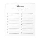 Bloc-note Baby shower universel neutre pour les femmes Jeu A (Devant)