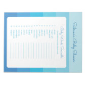 Bloc-note Baby shower Word Scramble Blue Stripes (Devant)