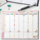 Bloc-note Baby Weekly Planificateur Pastel Pink Theme