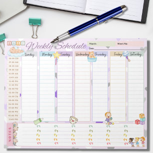 Bloc-note Baby Weekly Planificateur Pastel Purple Thème