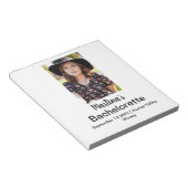 Bloc-note Bachelorette Nom personnalisé Photo (Incliné)