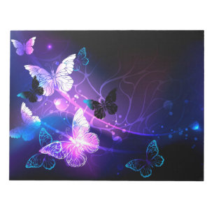 Bloc-note Background with Night Butterflies