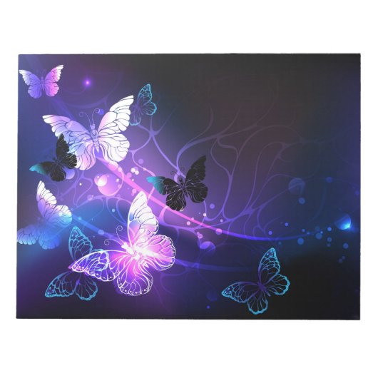 Bloc-note Background with Night Butterflies (Devant)