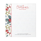 Bloc-note Baies rouges de Noël et feuillage vert d'hiver (Devant)