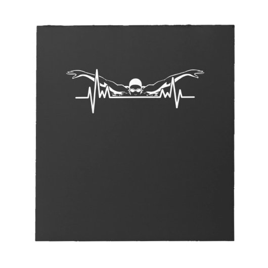 Bloc-note Baignade Heartbeat Équipe Baignade Femmes Filles (Devant)