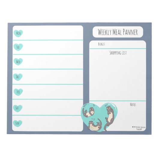 Bloc-note Baignade River Otter Ordinateur portable hebdomada (Devant)