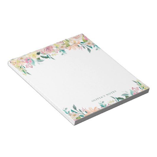 Bloc-note Baisse d'aquarelle florale (Incliné)