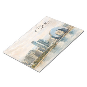 Bloc-note Baku Azerbaïdjan Capitale Aquarelle Cadeau de Voya