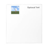 Bloc-note Bal de golf à Tee, Sky & Grass (Devant)