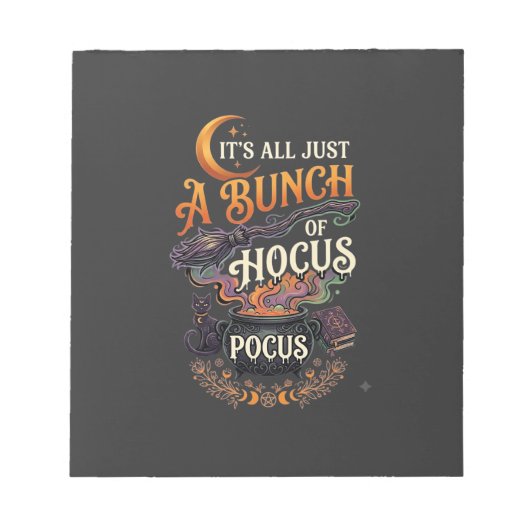 Bloc-note Balai de sorcière Hocus Pocus Chat noir Chaudron m (Devant)