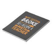 Bloc-note Balai d'Halloween de professeur de maths drôle (Tourné)