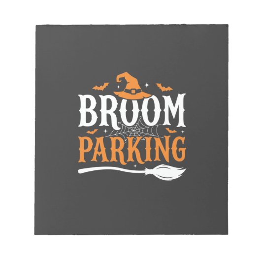 Bloc-note Balai d'Halloween Parking Chapeau de Sorcière Grap (Devant)