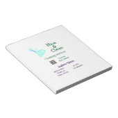 Bloc-note Balai nettoyant vert bleu gitter ajouter nom adres (Incliné)