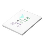 Bloc-note Balai nettoyant vert bleu gitter ajouter nom adres (Tourné)