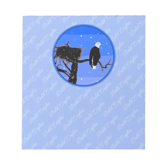 Bloc-note Bald Eagle en hiver - Art original de la faune (Devant)