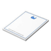 Bloc-note Baleine bleue chic personnalisée (Tourné)