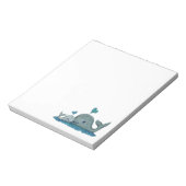 Bloc-note Baleine maman et bébé nager dans la mer (Tourné)