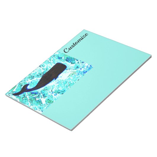 Bloc-note baleine noire bleu Thunder_Cove (Incliné)