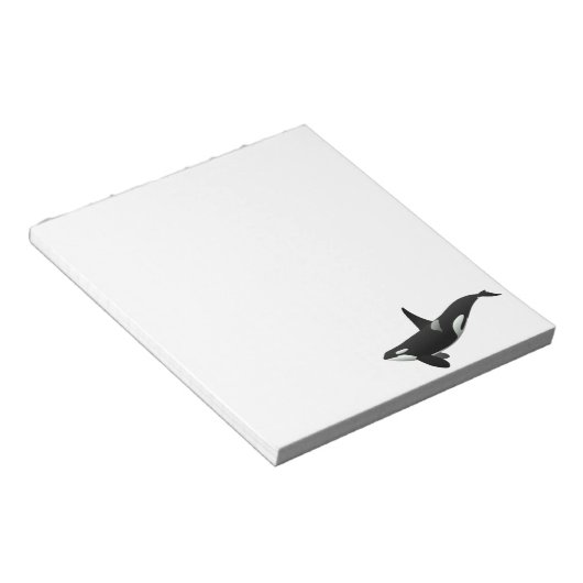 Bloc-note Baleine noire et blanche tueuse à Orca (Incliné)