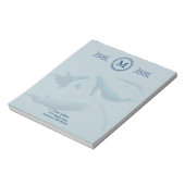 Bloc-note Baleines bleues avec monogramme (Tourné)