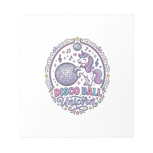 Bloc-note Balle de disco Licorne Licorne Impression ludique  (Devant)