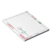 Bloc-note Ballerina Abigail personnalisé | Bordure Rose aqua (Incliné)