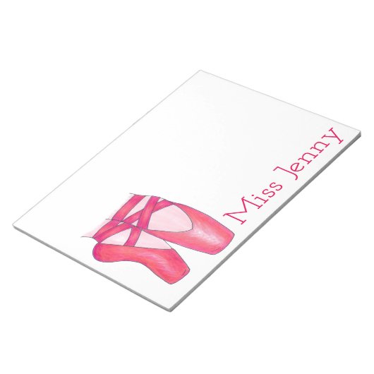 Bloc-note Ballet rose Pointe Chaussures Danse Enseignant Bal (Incliné)