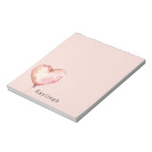 Bloc-note Ballon en forme de cœur crème rose (Tourné)