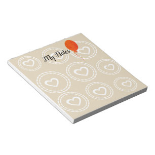 Bloc-note Ballon et bloc - notes rouges mignons de coeurs
