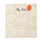 Bloc-note Ballon et bloc - notes rouges mignons de coeurs (Devant)