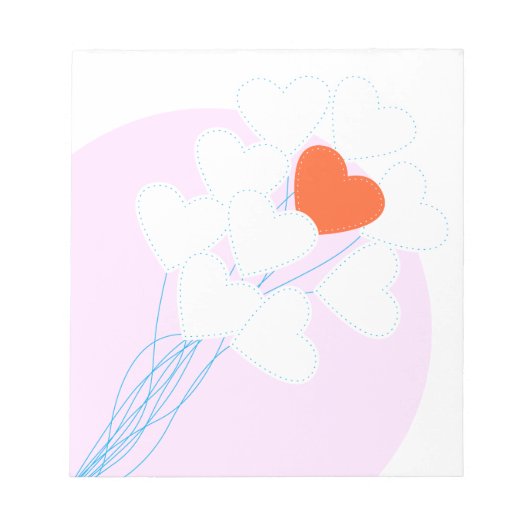 Bloc-note Ballons de coeur (Devant)